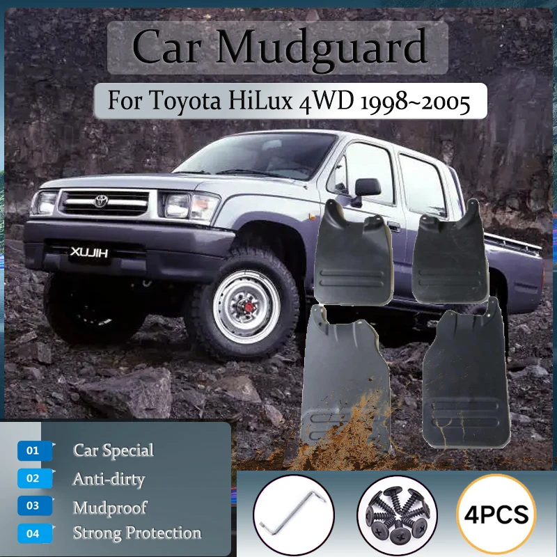 Car Muds Guards For Toyota HiLux 4WD 1998 1999 2000 2001 2002 2003 2004 2005 Dustproof Mud Fender Flare Mudflap Auto Accessories