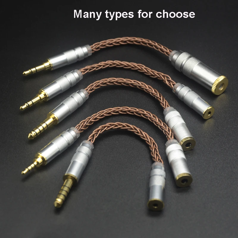 Image of Silber Upgrade-Kabel 4,4mm symmetrischer Stecker auf 3,5mm Buchse Adapter Silber Kopfhörer buchse konvertieren 10cm Kabel