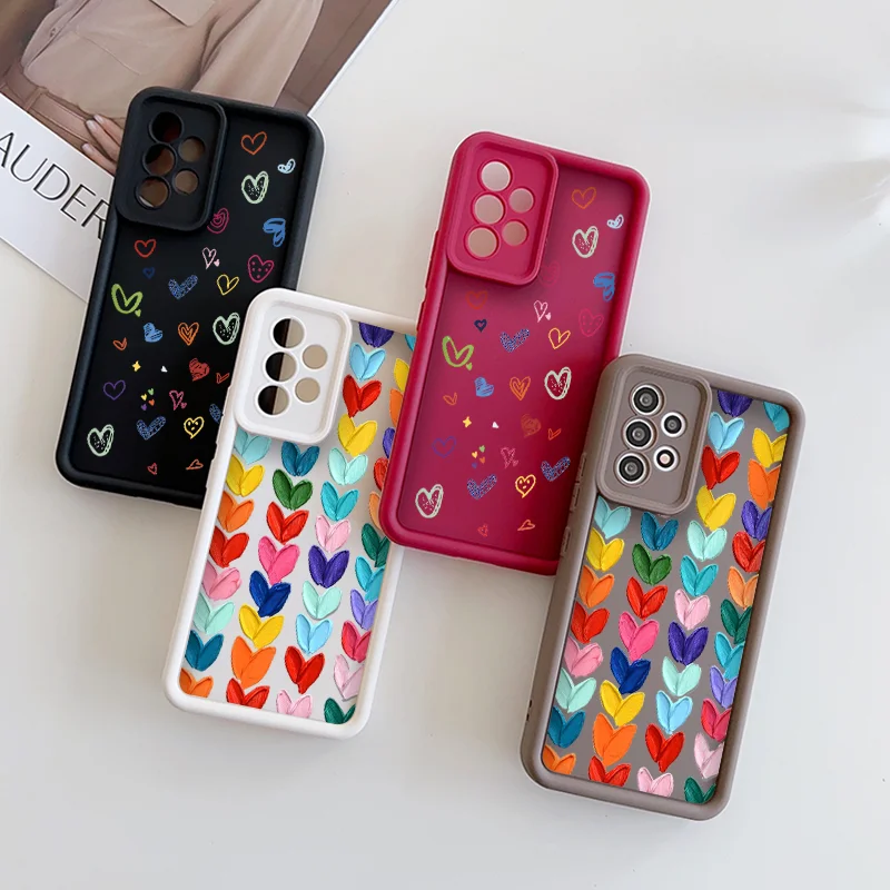 Cute Cartoon Love Heart Phone Case for Vivo V40 SE V21 5G 11 V30 Pro Y72 Y03 Y70 Y36 Y28 X100 X80 Lite Soft Silicon Cover Fundas