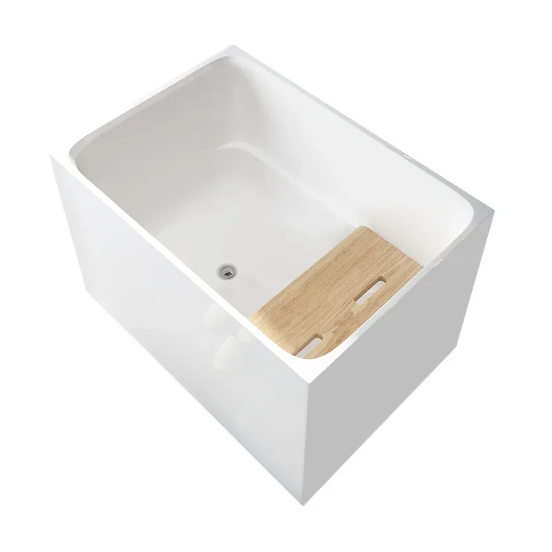 

Acrylic square Japanese small unit bathtub with detachable seat plate, inner depth 60/55cm, mesh red deep bubble bathtub