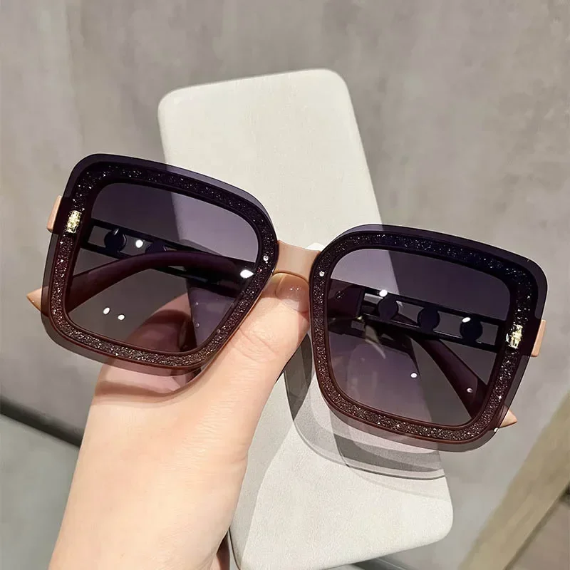 

2024 Ins New Classic Rimless Polarized Sunglasses Women Textured Eyewear Ladies Gradient Sun Glasses Oculos Sol Feminino UV400