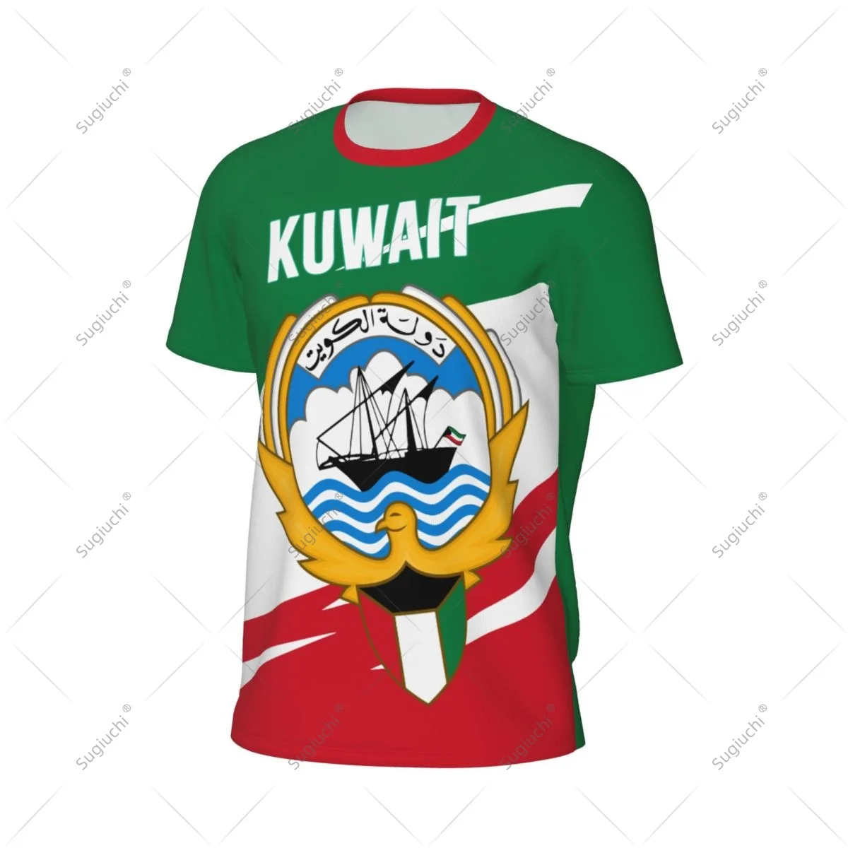 Kuwait Flag Men Sports T-shirt Women Tees jersey for Soccer Football Running Bike Tennis Fitness Fans view 3
