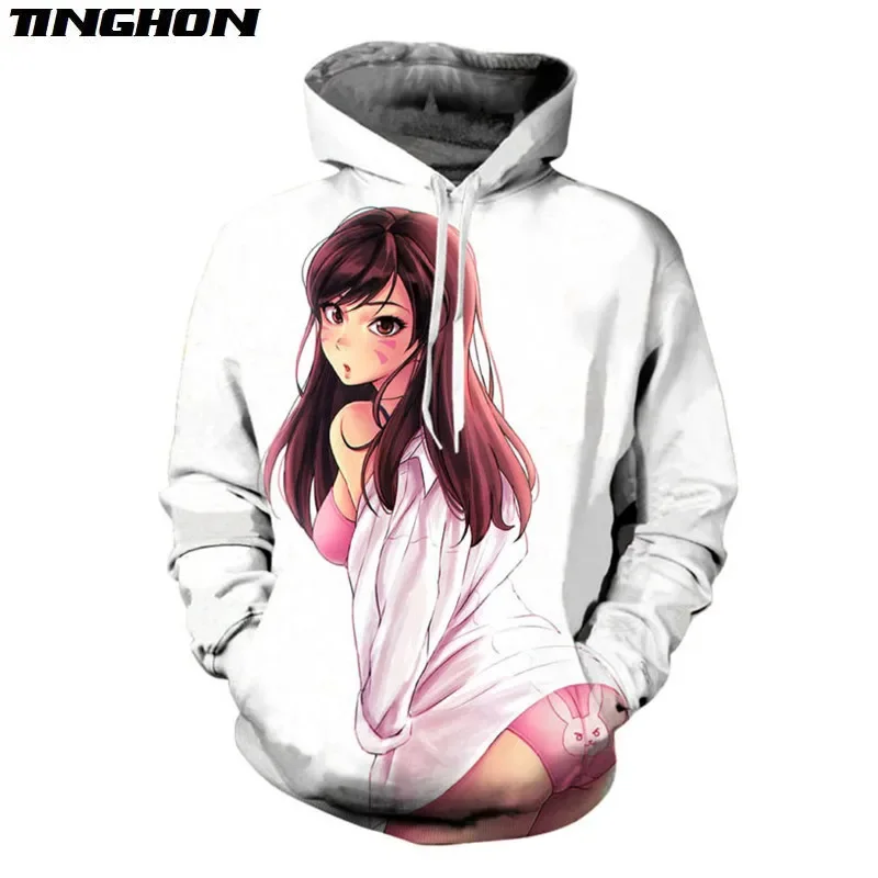 Sexy Girl Hero Streetwear Kawaii Hero My Storm Men Hoodies Hip Hop Hoodie Dva Cool Punk Game Couple Top Plus Size XS 6XL 7XL