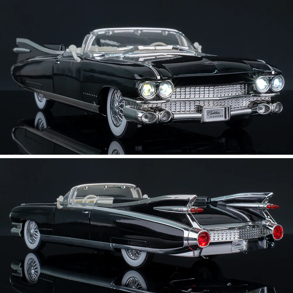 รถจำลอง Big Rocket Street Car รุ่นปี 1959 ขนาด 1:24 พร้อมเสียงและไฟ ผลิตจากโลหะหล่อ ขับเคลื่อนด้วยพลังงานจากแรงดึงดูด ของเล่นสะสมยอดนิยม รูปแบบตัวต่อ