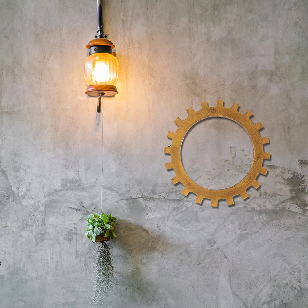 

2pcs Gear Decor Golden Steampunk Industrial Punk Mechanical Retro Kitchen Art Industrial Decor Home Bar Accessories