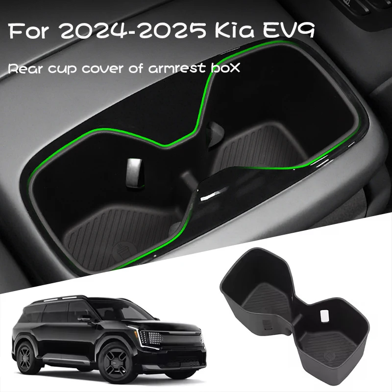 

Car Water Cup Holder Accessories Center Console Armrest Box Rear Cup Holder Drinks Holder Storage Case For Kia EV9 2024-2025