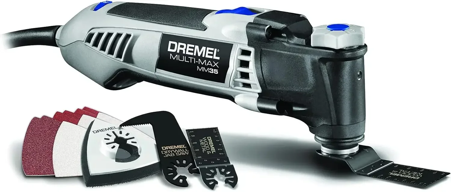 

Multi-Max 3.5 Amp Oscillating Tool Kit with Tool-LESS Accessory Change- Multitool with 12 Accessories- Compact Head