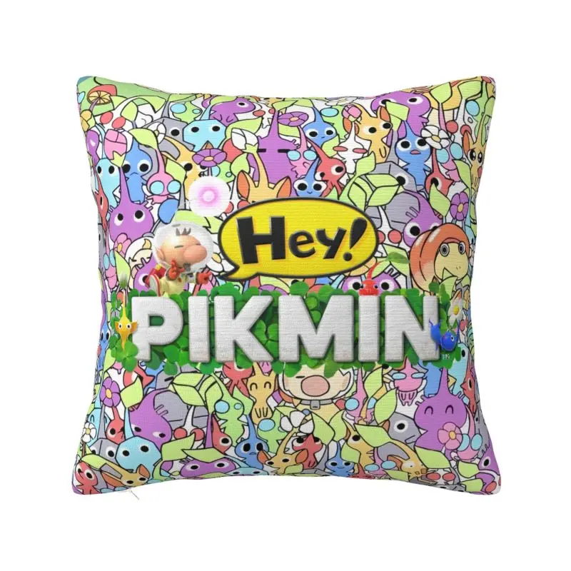 Pikmins Logo Pillow Covers Decorative Cartoon Strategic Video Games Nordic Cushion Cover Soft Pillowcase