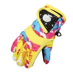 3-7 Years Old Children Winter Warm Outdoor Sport Snow Ski Glove Thick Plush Boy Girl Child Fitness Windproof Cycling Mitten S16