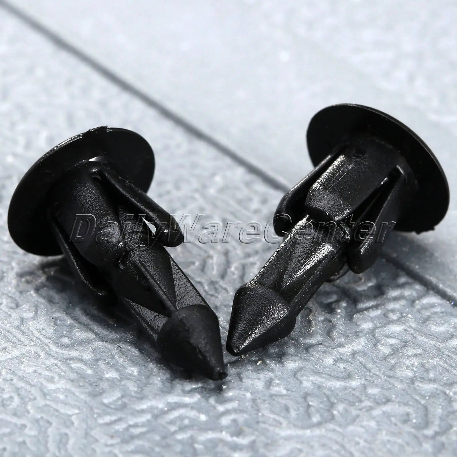 50Pcs 6mm hole Plastic Car Fender Door Panel Fastener Clip Black Bumper Retainer Rivet for Audi Toyota 8mm stem length