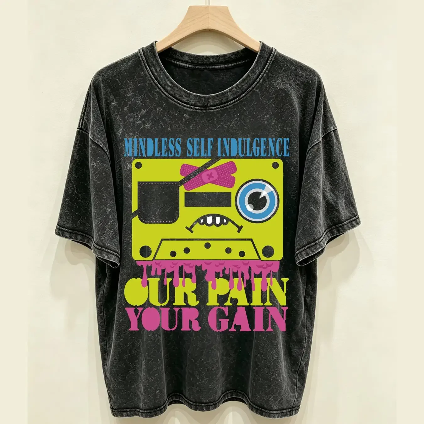 washed T Shirt Mindless Self Indulgence Our Pain Your Gain Black All Size long or short sleeves vintage Washed streetwear