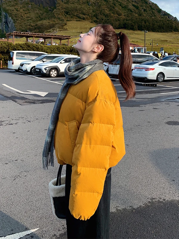 Manteau d'hiver pour femme en duvet de canard blanc 90% - Style coréen - Coupe ample - Écologique - Nouveau - Chaud