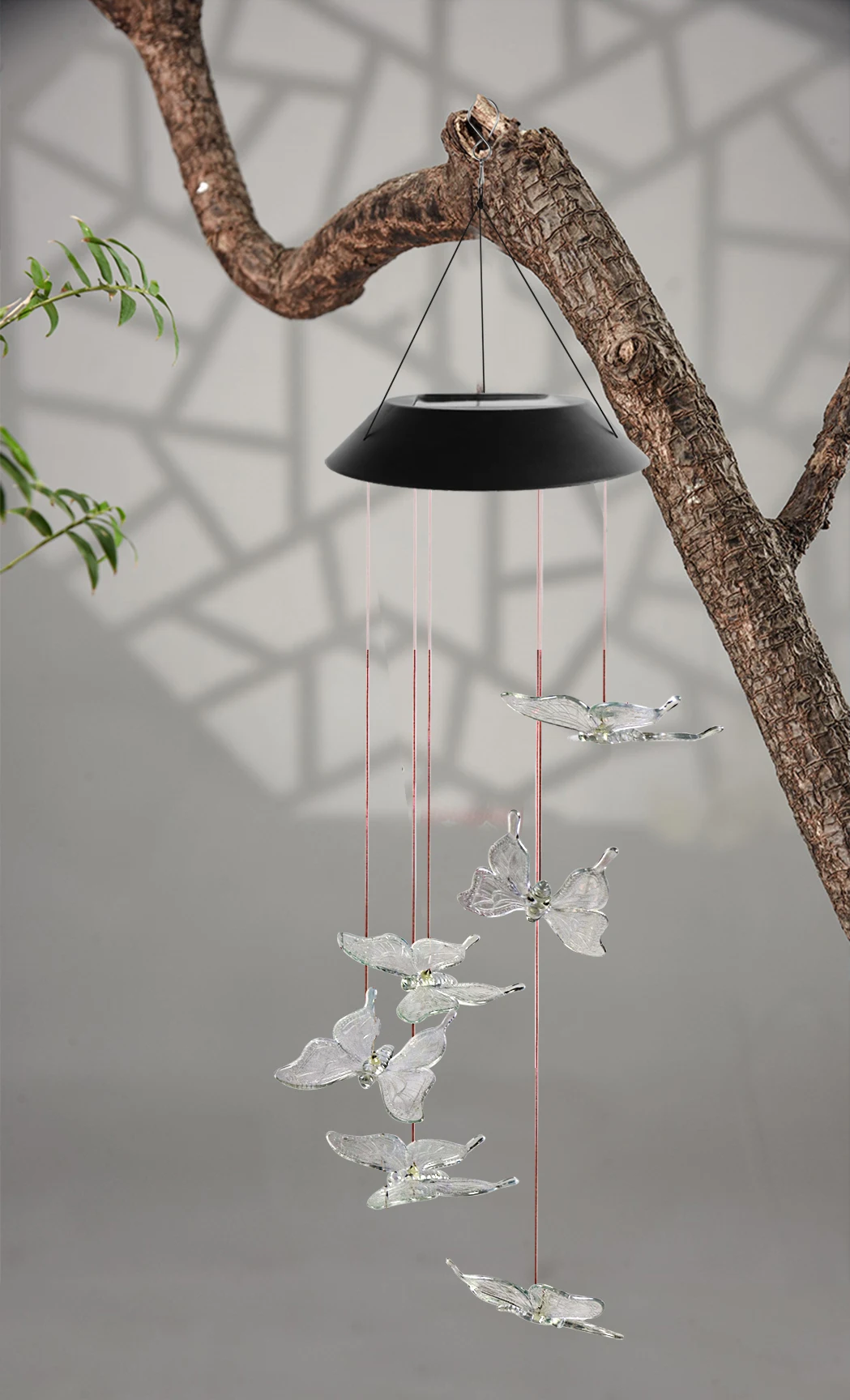 Promotion Wind Chimes Outdoor Large Deep Tone Butterfly Wind Chimes Monochrome Color Wind Chimes Bells Outdoor Solar Led Gifts