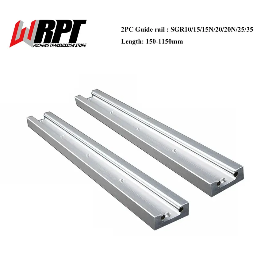 

Built-In Dual-Axis Linear Guide 2PC SGR10/15/15N/20/20N/25/35 Slide Rail Slider Optical Axis Photography Guide Length 150-1150mm