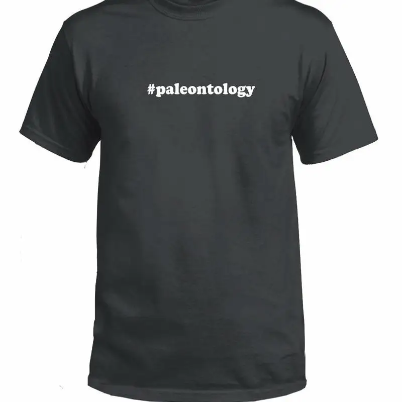 # علم الحفريات هاشتاج # تي شيرت قطني أبيض وأسود هدية مضحكة لعلم الحفريات