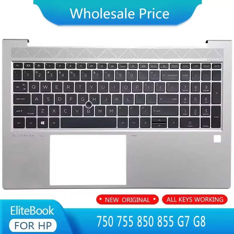 

New For HP EliteBook 750 755 850 855 G7 G8 Laptop Palmrest Case Keyboard US English Version Upper Cover Backlit