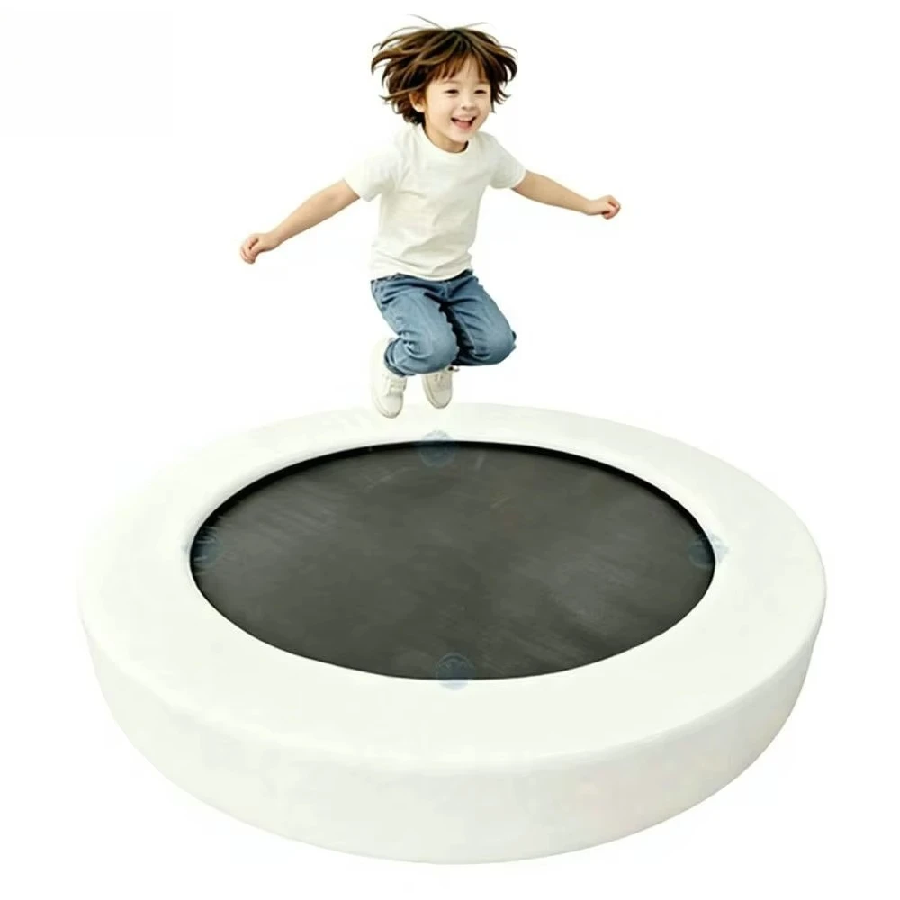 Round Soft Play Trampoline 5FT, Kids Jumping Toy Outdoor, Shopping Mall Residential Party Rental Equipment for Activity Use