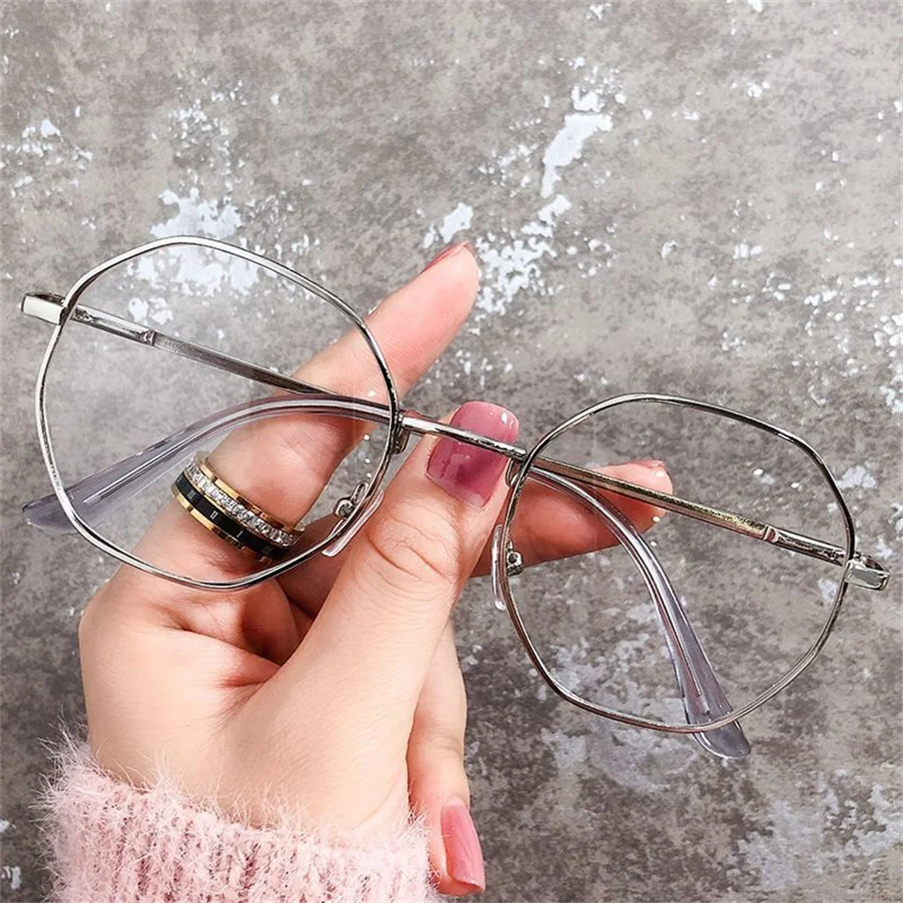 Optical Transparent Women Glasses Frame Large Size Ultralight Metal Frame Eyewear Men Big Myopia Spectacles Frames Round Frame