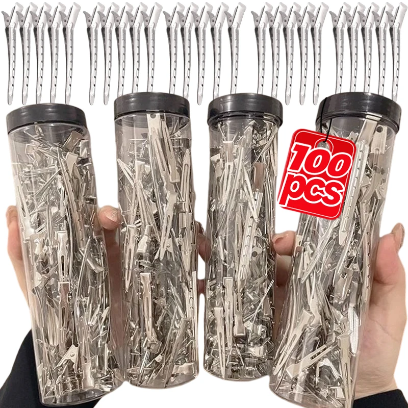 

1/100Pcs Women Hair Root Fluffy Hair Clips Fashion Metal Duckbill Professional Hair Salon Fixed Clips Styling Sectioning Hairpin