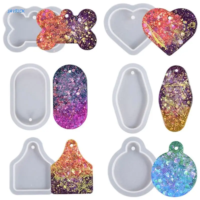 Handmade Round Bone Heart Oval Listing Mold Silicone Pendant Mold Epoxy Resin Casting Mold for Jewelry Making Diy Crafts