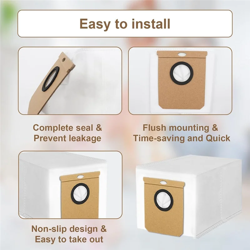 AA86 Dust Bags For Eufy L50 L60 Robot Vacuums Cleaner Self-Emptying Dock, Replacement Dust Bags With Self-Empty Station