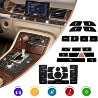 For Audi A8 D3 Button Repair Stickers A8 4E Accessories Tuning Decals For Dashboard Refinishing Seat Adjusting Fuel Trunk Switch