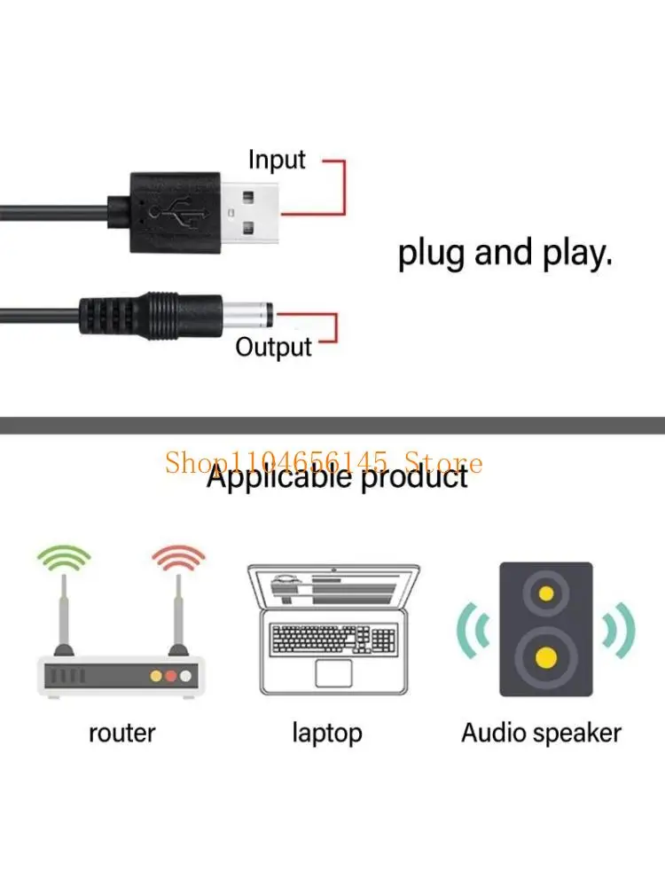 5asd 5V USB to DC5521 Power Cord with 13 Swappable Connectors for Versatiled Charging of Phones Tablets and Other Electronics