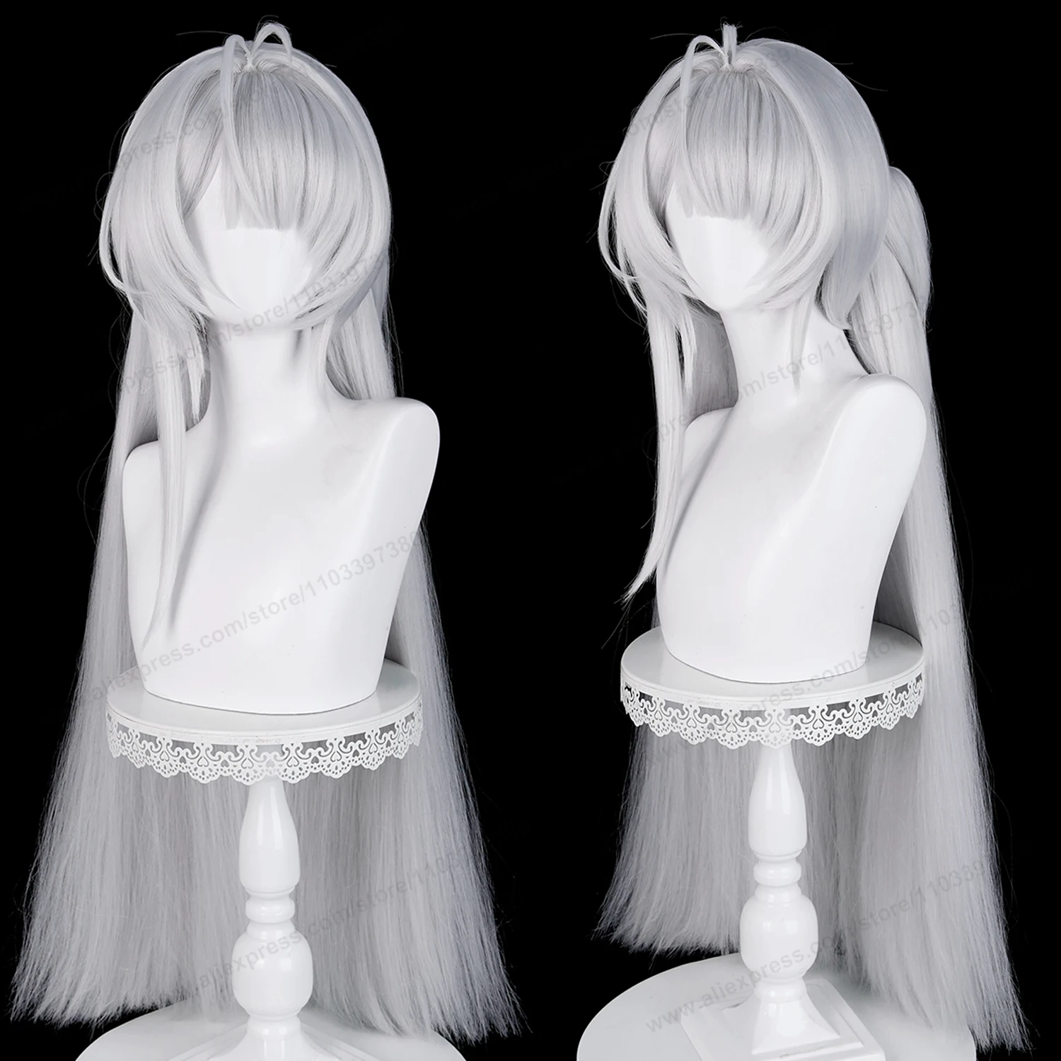 ZZZ Velina Cosplay Wig 70cm Long Silver Women Hair Anime Cosplay Wig Halloween Heat Resistant Puffy Yaki Synthetic Wigs