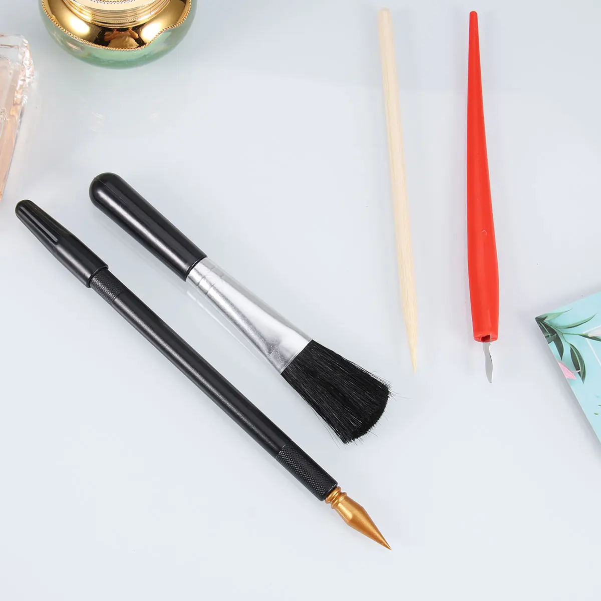 

4 PCS Scratch Painting Tools Stylus Multipurpose Kit Bamboo Stick Child Brush Pen