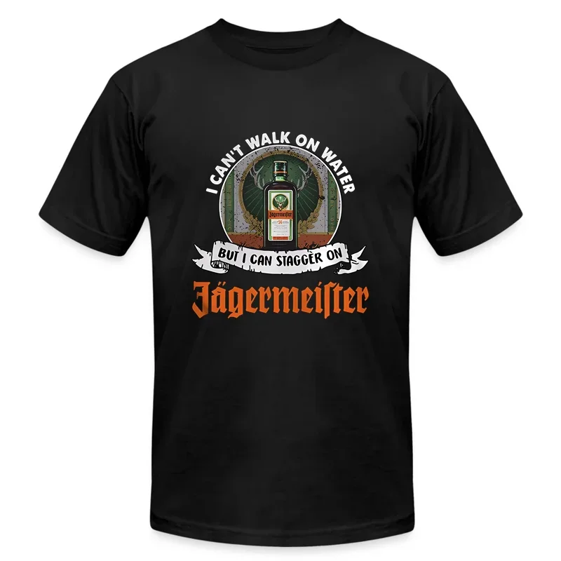 

Men T Shirt Casual I Can't Walk on Water But I Can Stagger on Jagermaister Shirt - T Shirt Graphic Summer 100% Cotton S-3XL
