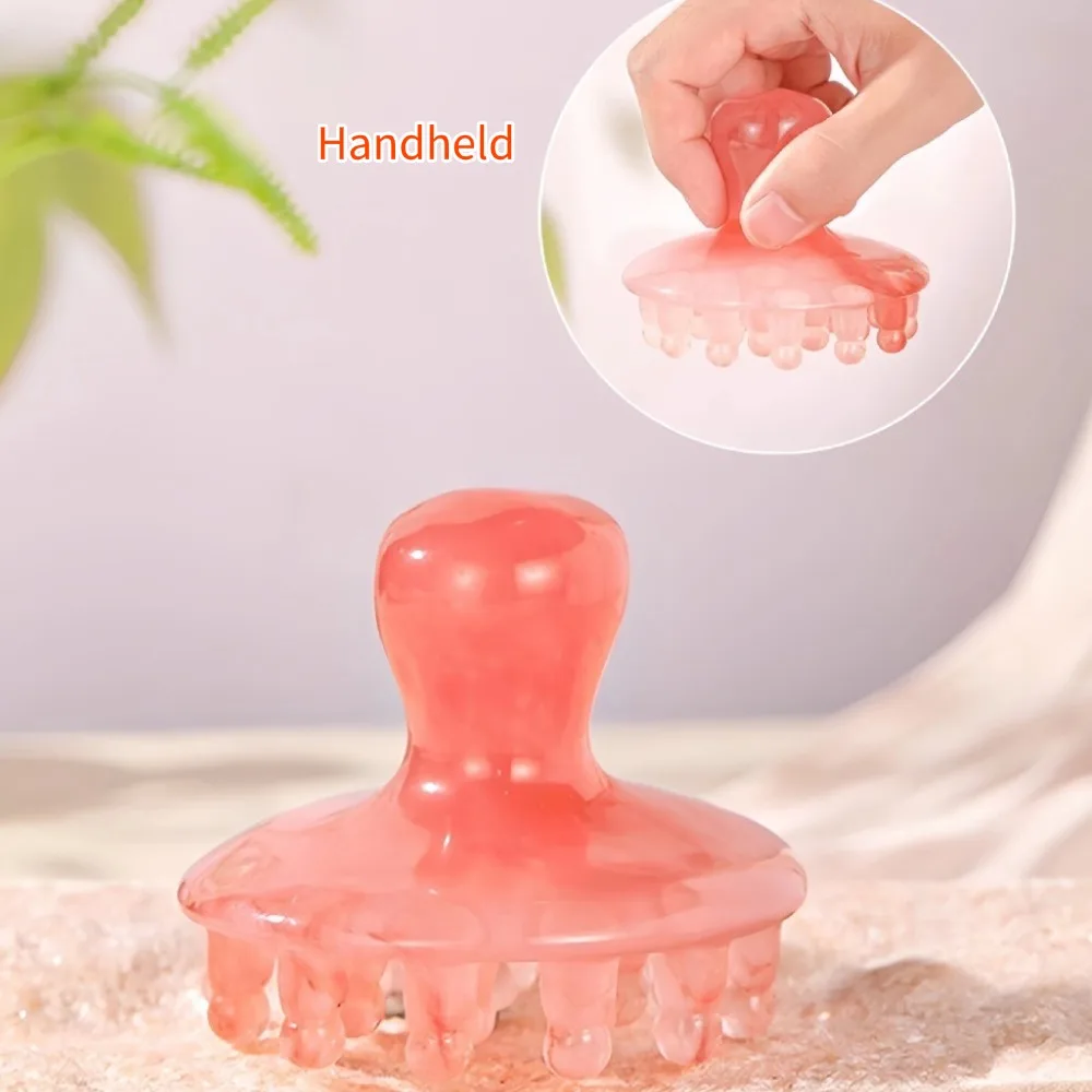New Hot Resin Disc Head Scalp Massager Brush Custom Acupoint Stimulation Meridian Scraping Shampoo Brush for Dandruff Removal