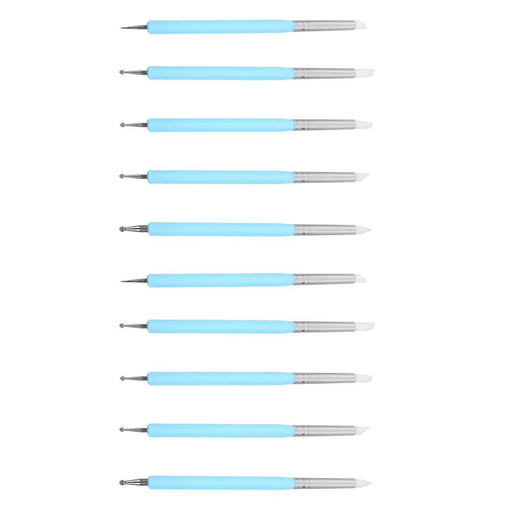 

1 комплект УФ-гелевых ручек для дизайна ногтей, практичная двусторонняя керамика, небесно-голубой маникюрный набор инструментов, ручка для маникюра «сделай сам», ручка