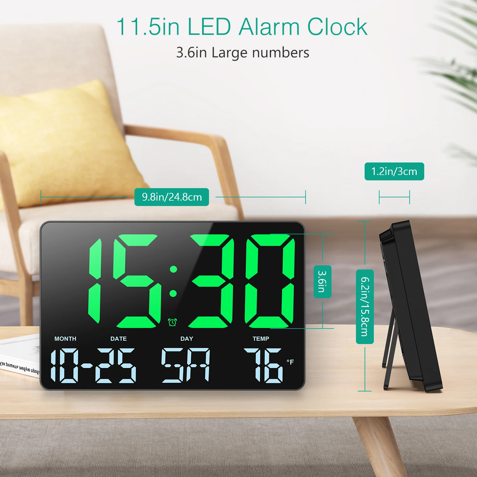 ORIA Digital Wall Clock 11.5