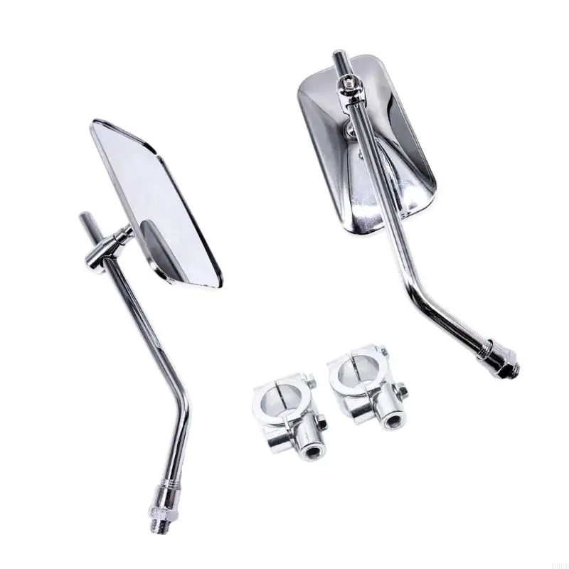 Retro Design Iron and Plastic Motorcycle Mirrors for Wide Visibility and Enhanced Safety Riding Experience 1 Pair H9EE