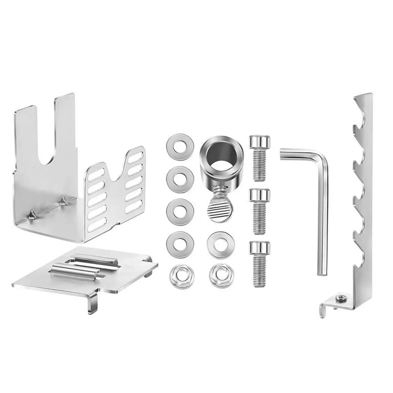 유럽 표준 로티세리 그릴 키트, 전기 그릴 액세서리, 조절 가능한 범용 스틸 바베큐 브래킷, 파티오 야외 여행용