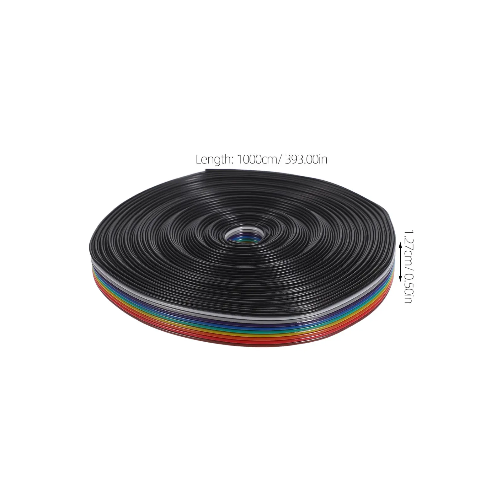 1 Roll Flat Ribbon Cable Idc 10P 28Awg 2.54mm Pitch Copper Wire Bulk for Industrial Control Signal Electronic Automation Ribbon