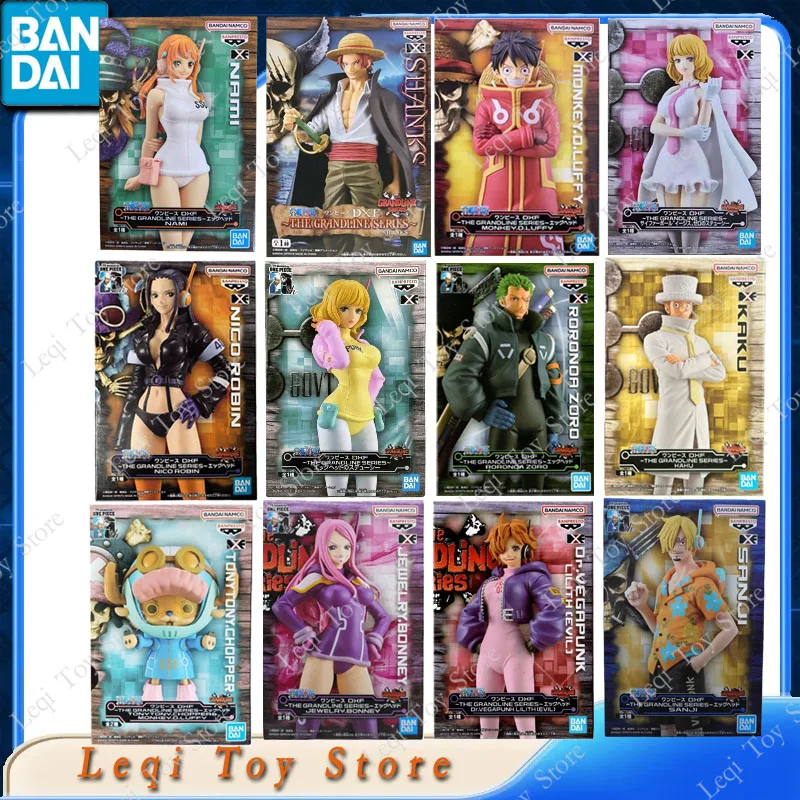 

Bandai Original ONE PIECE DXF THE GRANDLINE SERIES KAKU NICO ROBIN SANJI NAMI Action Anime Figures Toys Kid Gift Model Ornaments