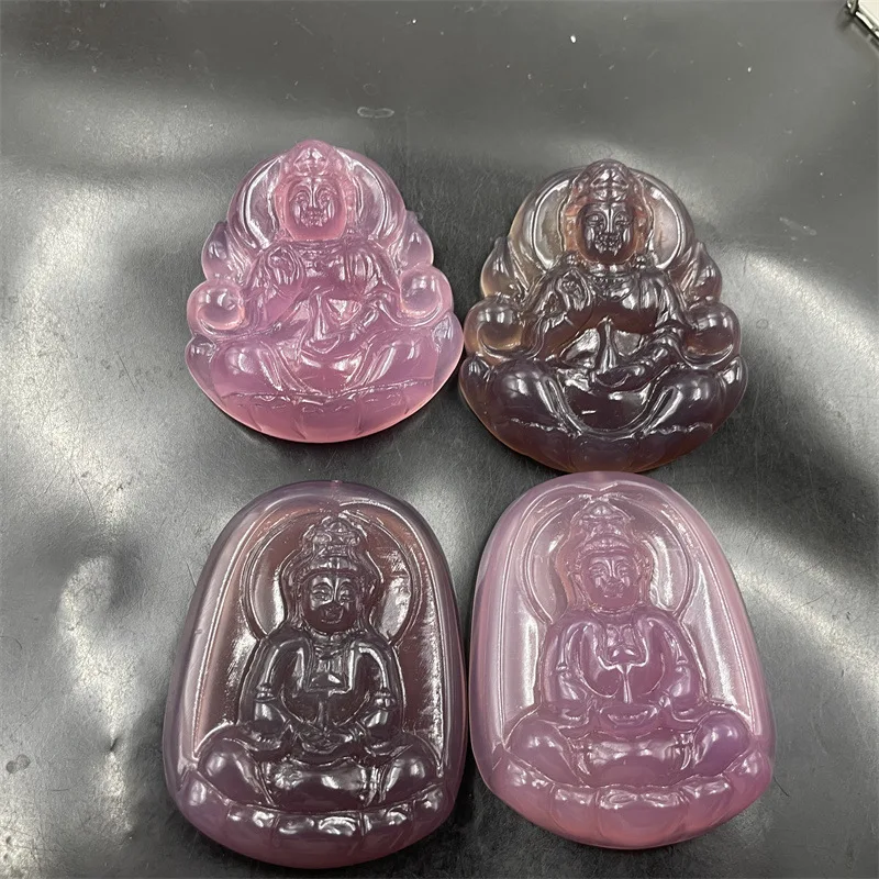 

Imperial Chalcedony Agate Large Purple Guanyin Hanging Ornament Jade Pendant