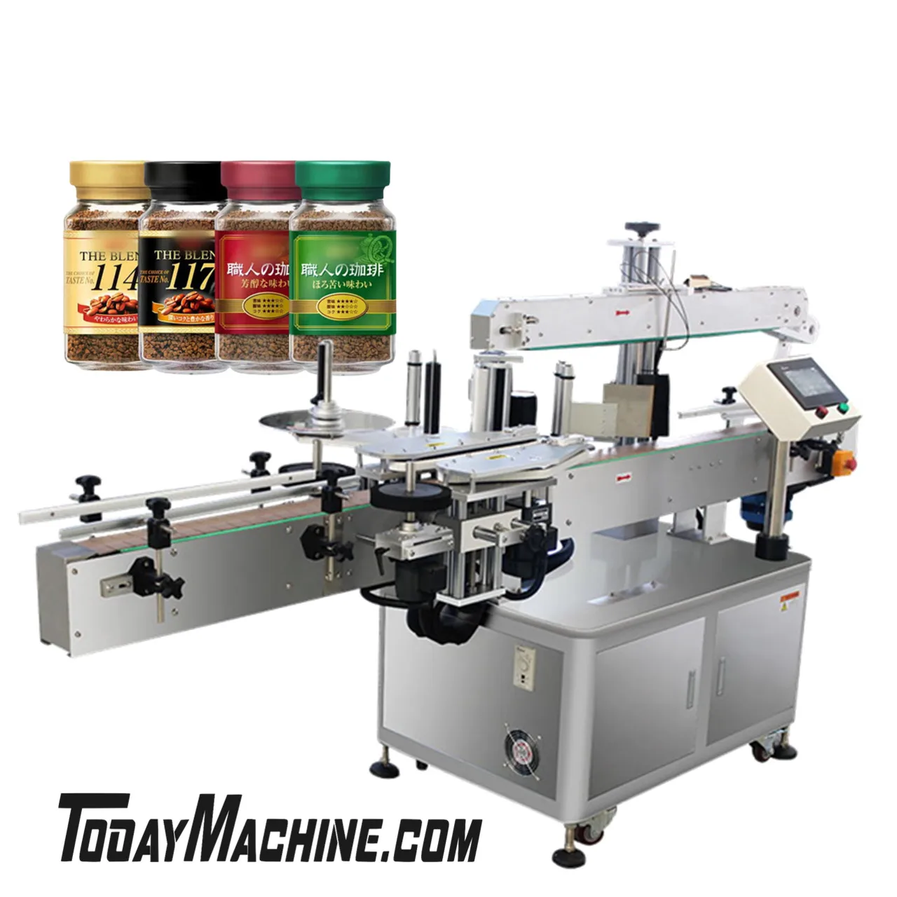 Automatic Self-Adhesive Sticker Ketchup Beer Beverage Bottle Neck & Body Labeling Machine