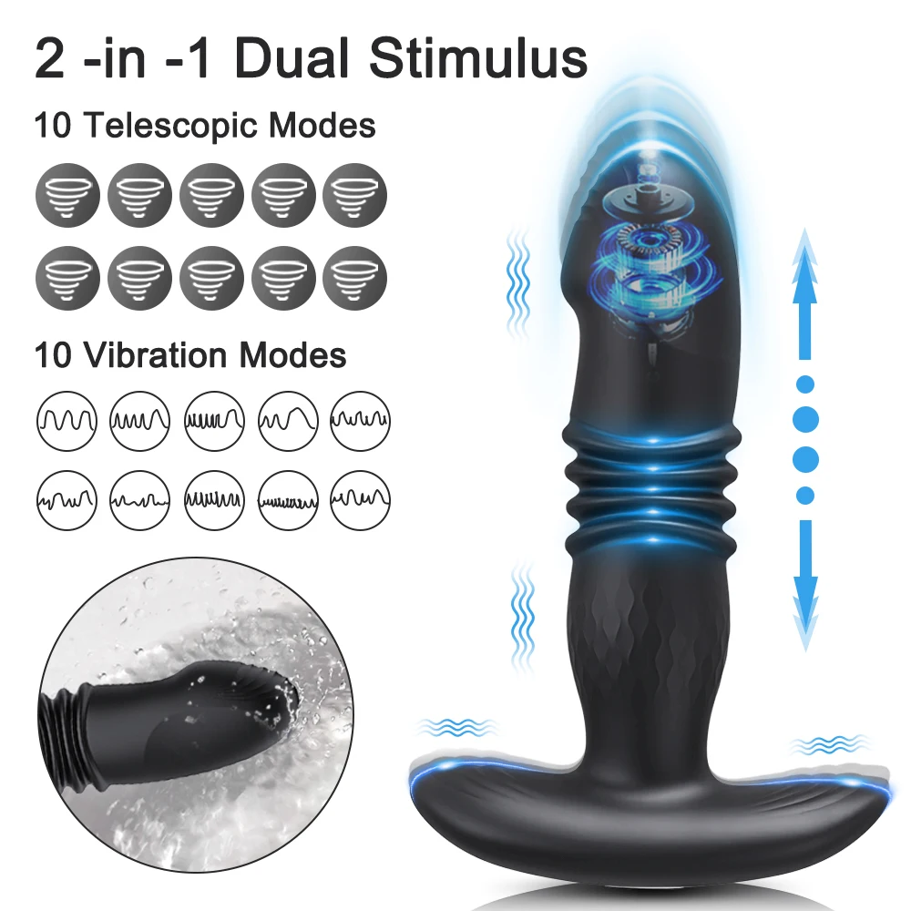 Massageador de próstata sem fio Bluetooth para homens, controle remoto de aplicativos, vibrador masculino, plug anal anal, vibrador vibratório,