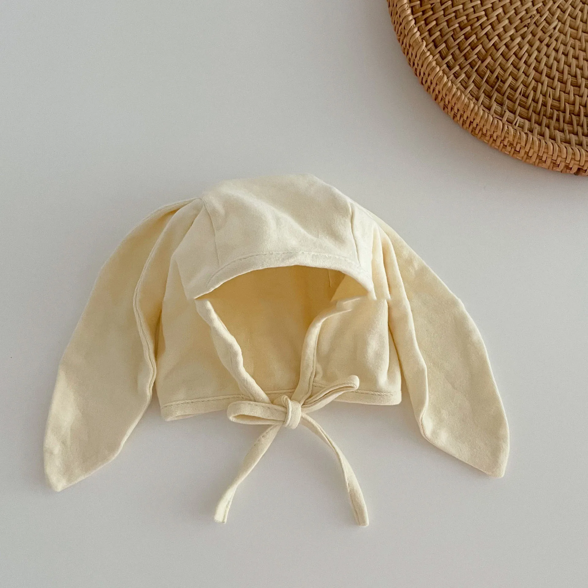 Chapeau de lapin en coton doux pour bébé avec oreille, style coréen, bonnet pour nouveau-né, bonnet pour bébé, casquettes réglables pour enfant,