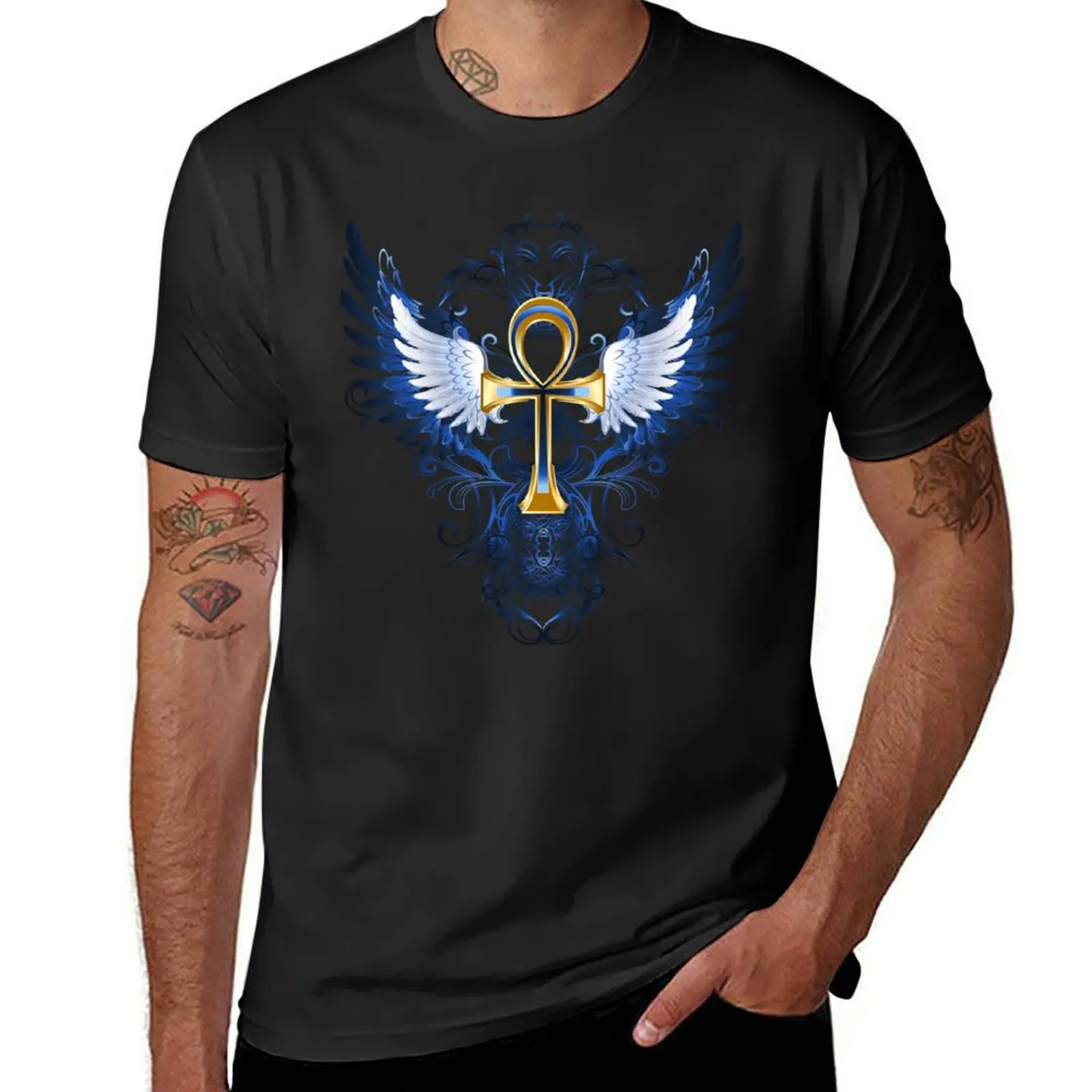 

Gold ankh ( Egyptian cross ) T-Shirt heavyweights anime clothes quick drying customs design your own funny t shirts for men