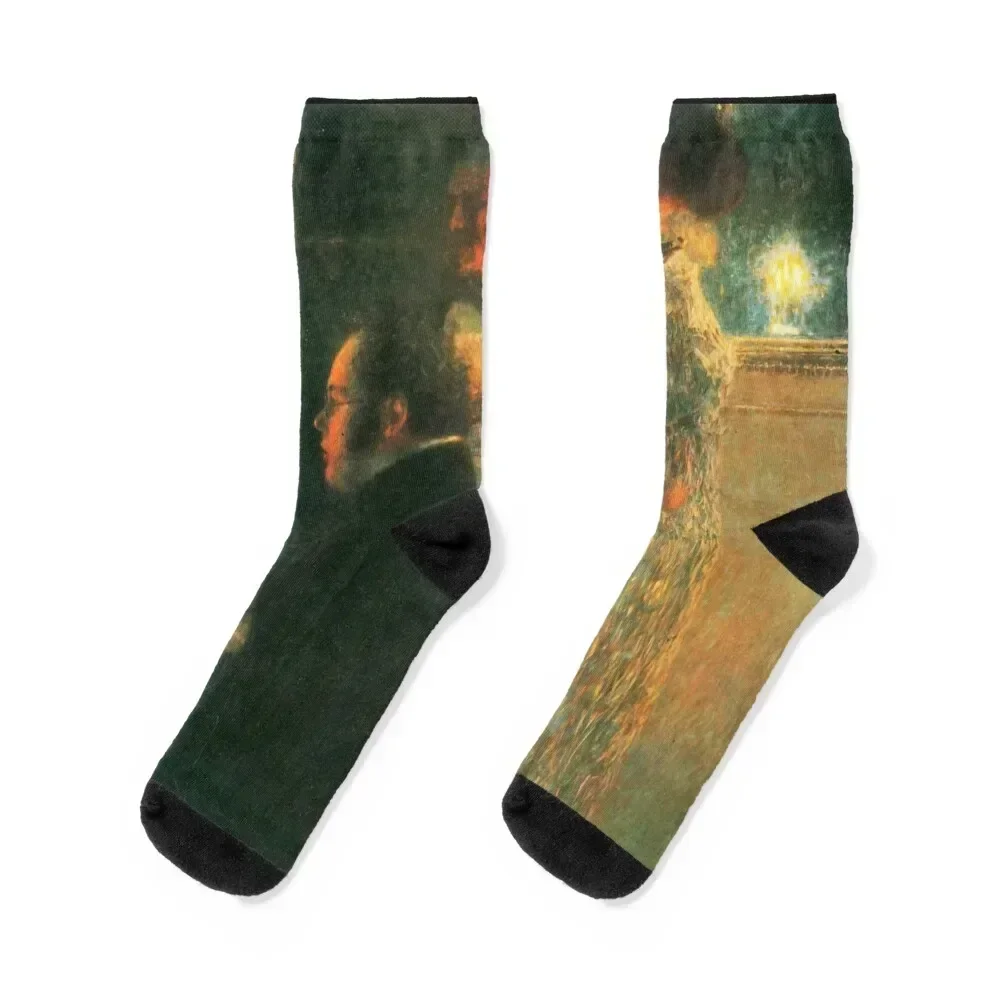 

Gustav Klimt - Schubert at the Piano Socks Climbing short Run basketball Socks Girl Men's