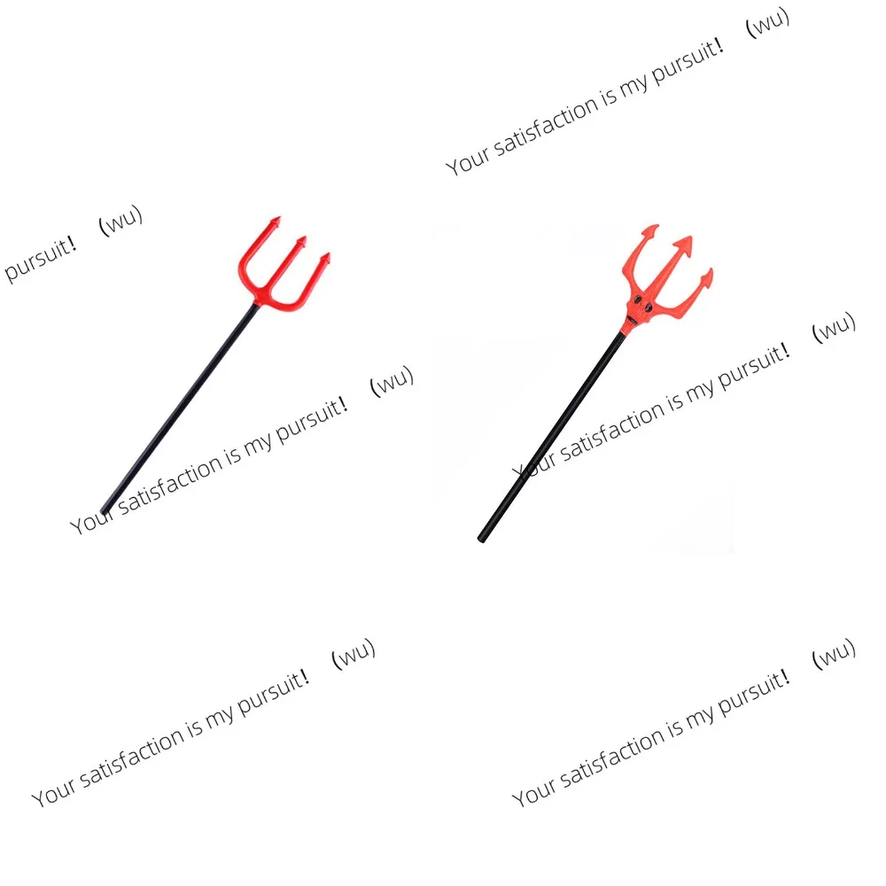 Devil Pitchfork Prop Plastic Devil Halloween Costume Accessories Red Fork Staff Masquerade Cosplay Party Supplies For Adults Kid