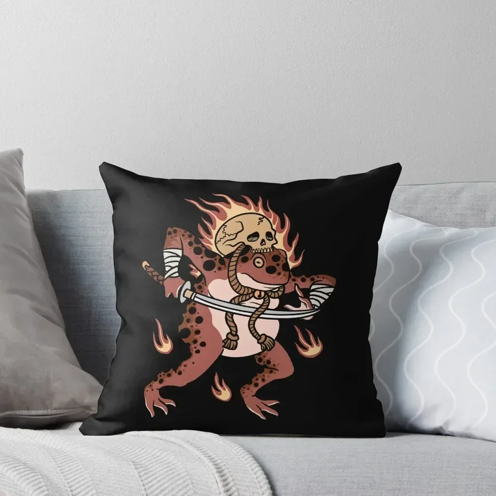 Taie d'oreiller avec tatouage traditionnel Ninja Frog, housse de coussin de lit de noël pour oreillers, oreillers ornementaux