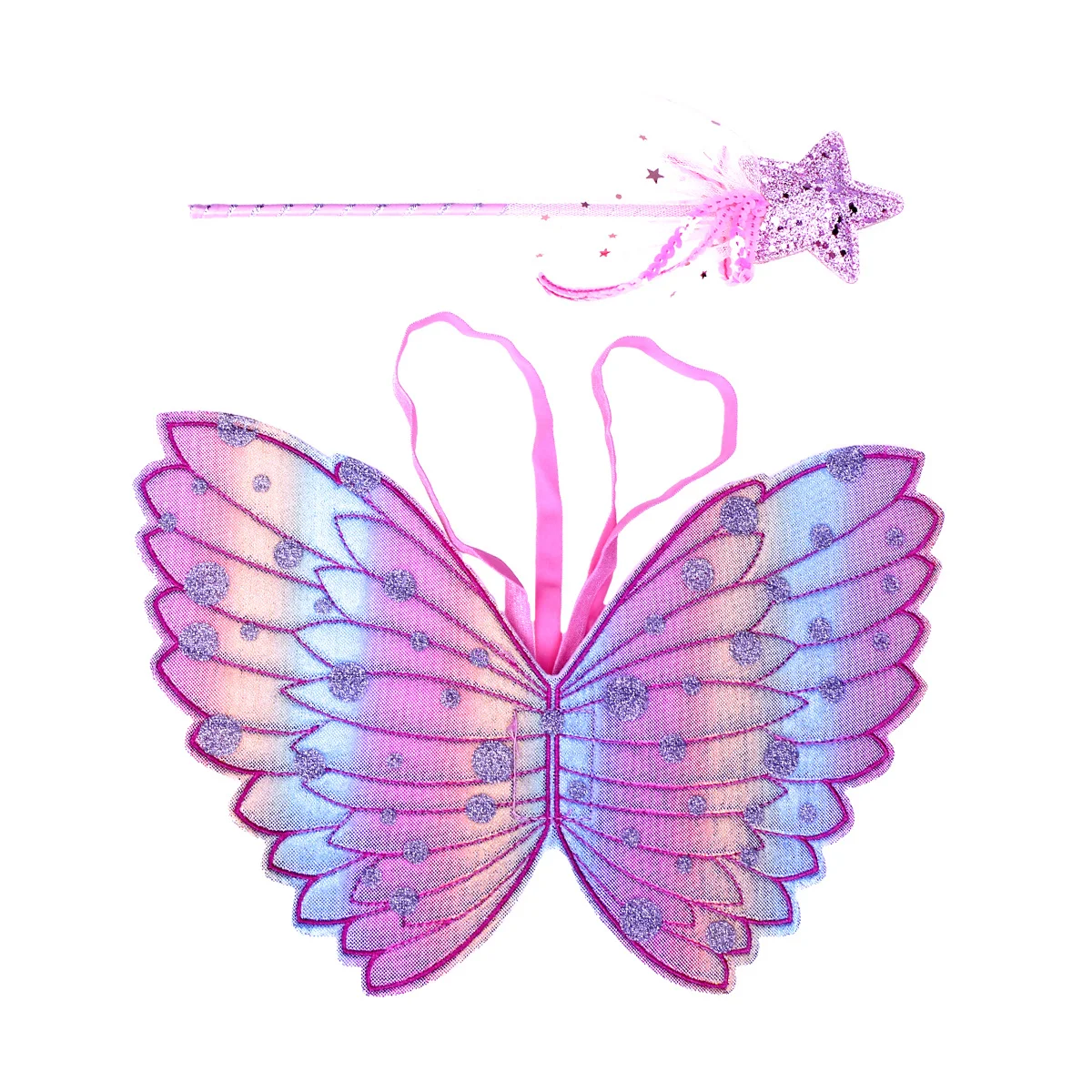 2 قطعة أجنحة الفراشة الدعائم الاطفال الجنية عصا مجموعة الأطفال تأثيري ملحق لأداء مرحلة حفلة الهالوين