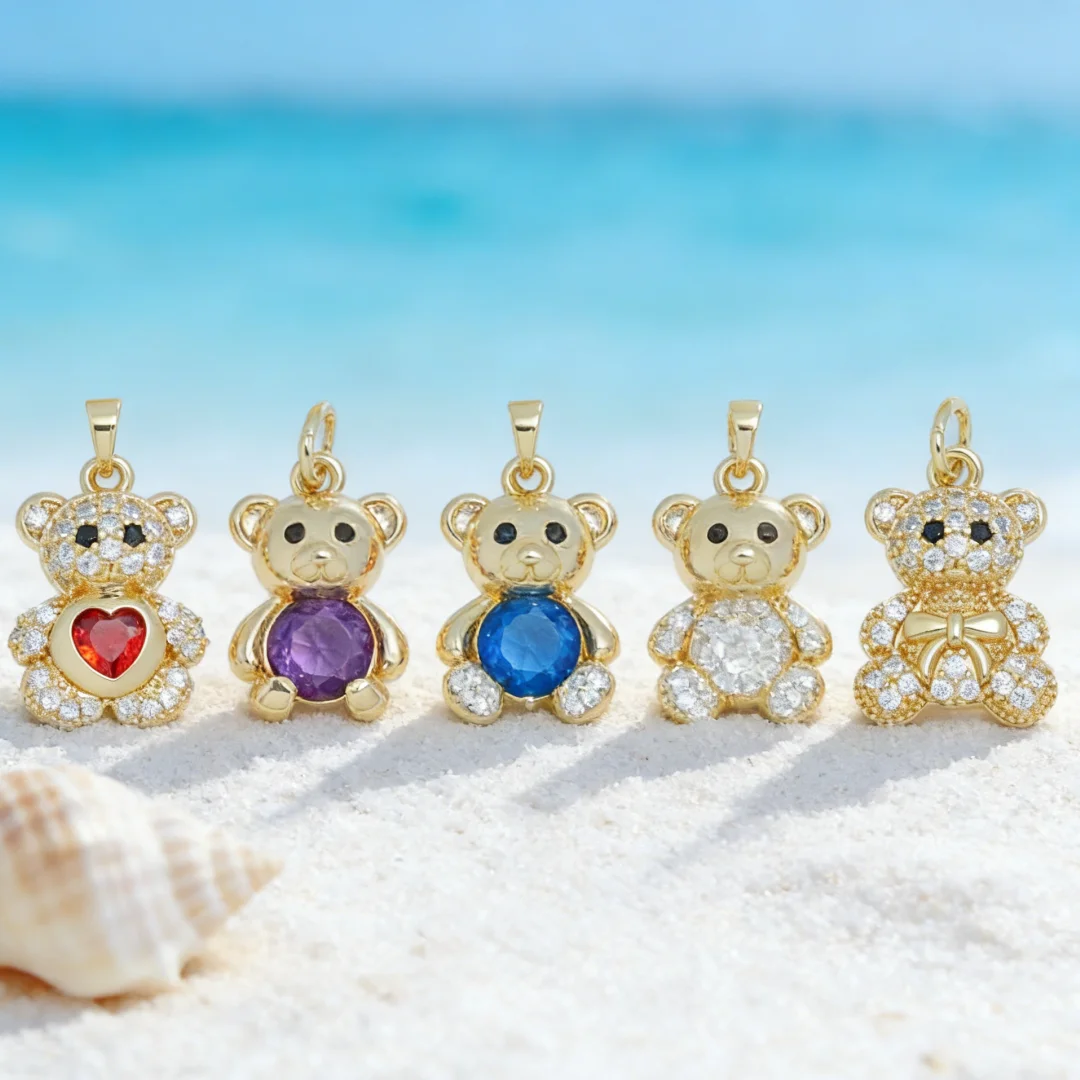 

Набор из 4 подвесок: Сверкающие милые медвежата, латунь с покрытием, кубический цирконий, для самостоятельного изготовления украшений, шармов, ожерелий, браслетов, аксессуаров