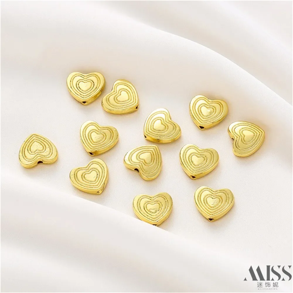 

18K Love Bead Separation Sand Gold Multi-layer DIY Accessories Loose Beads Handmade Bracelets Necklaces Jewelry Materials