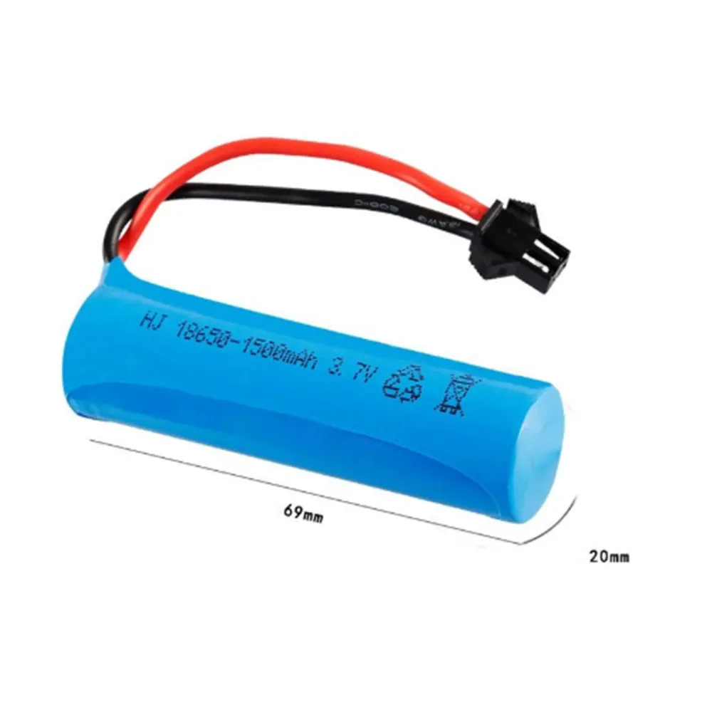 3.7V 1500mAh 18650 Li-ion Battery + charger for Q85 Q70 RC helicopter Airplanes car Boat Gun Toy Parts 3.7v battery SM plug