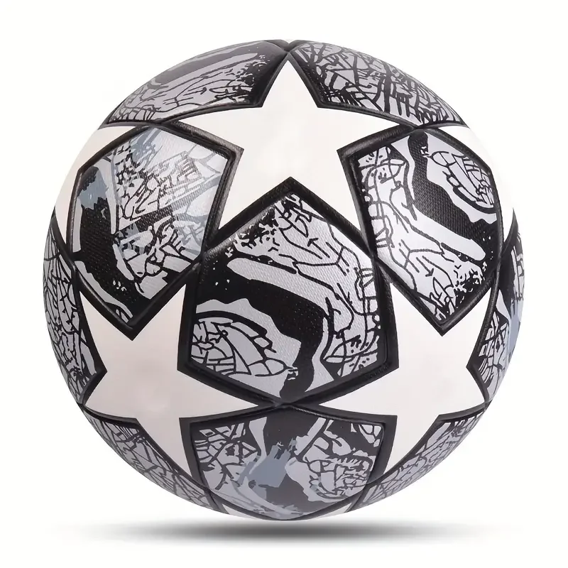 1pc Size 5 Soccer Ball, Durable PU Material Football Suitable For Competitions, Training (with inflator)